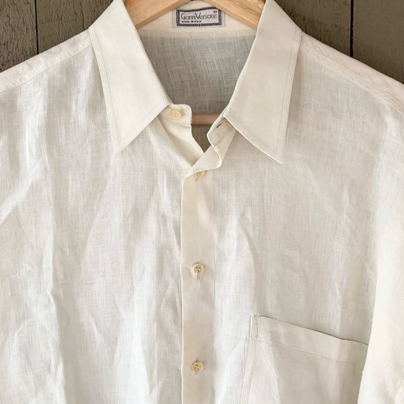Gianni Versace Ivory Button Down Top - Picture 2 of 6